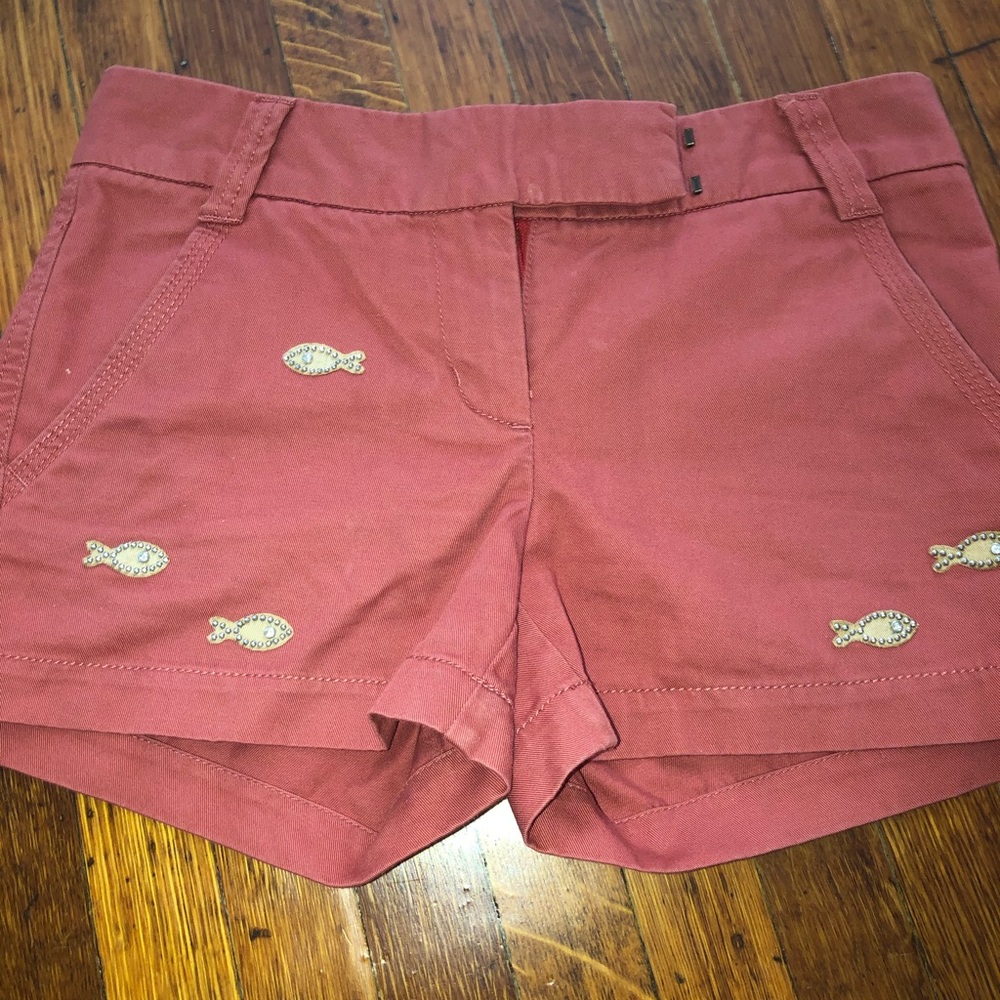 JCREW 3” inseam shorts with gold fish